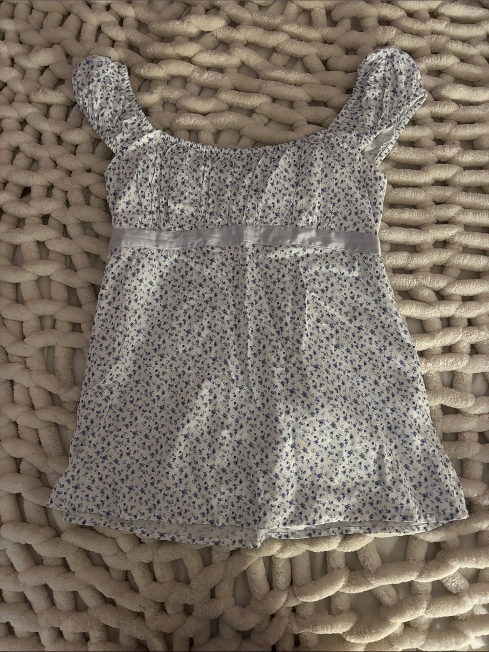 Blue floral holister babydoll top